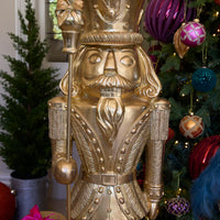 123 CM GILDED NUTCRACKER WITH STAFF