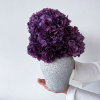 LUNA PRESERVED HYDRANGEA ARRANGEMENT IN HERAMA POT | VIOLET