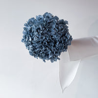 PRESERVED HYDRANGEA STEM I BLUE-GREY I LARGE-LEAF