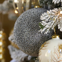 15 CM SILVER CAVIAR BAUBLE