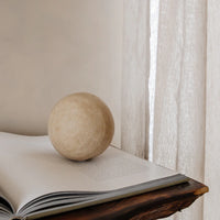 CoTHEORY | ORBIT TABLE SCULPTURE - BEIGE TRAVERTINE