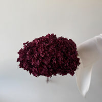 PRESERVED HYDRANGEA STEM I BURGUNDY I SMALL-LEAF