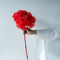 PRESERVED HYDRANGEA STEM I ROSE-RED I LARGE-LEAF