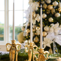 20 CM GILDED BOW CANDLE HOLDER