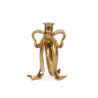 23 CM GILDED BOW CANDLE HOLDER
