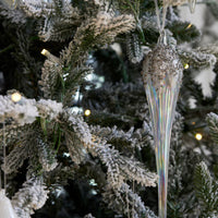 25.5CM SILVER ICED CRYSTAL HANGING
