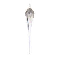 25.5CM SILVER ICED CRYSTAL HANGING