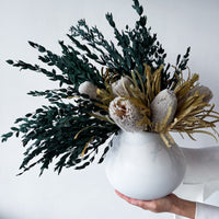 LUCY PRESERVED ARRANGEMENT IN LOTUS CERAMIC VASE
