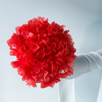 PRESERVED HYDRANGEA STEM I ROSE-RED I LARGE-LEAF