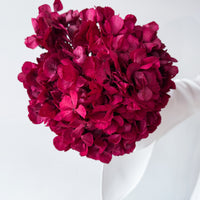 PRESERVED HYDRANGEA STEM I BURGUNDY I LARGE-LEAF
