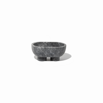 CoTHEORY | MUSE FOOTED OVAL TRAY - TUNDRA GREY MARBLE