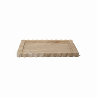CoTHEORY | PALAZZO SCALLOPED TRAY - BEIGE TRAVERTINE