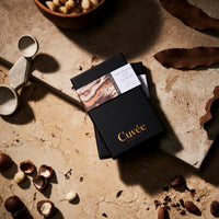 Cuvée Roasted Macadamia and Caramel 65% dark chocolate 70g bar