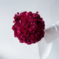 PRESERVED HYDRANGEA STEM I BURGUNDY I LARGE-LEAF