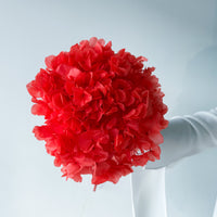 PRESERVED HYDRANGEA STEM I ROSE-RED I LARGE-LEAF