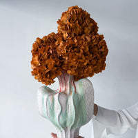ALODIA preserved orange hydrangea arrangement in Noto vessel