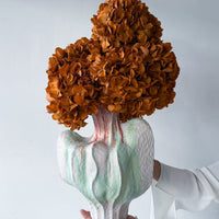 ALODIA preserved orange hydrangea arrangement in Noto vessel