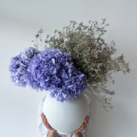 MAYA DRIED AND PRESERVED FLOWER ARRANGEMENT IN WHITE NAKANO VASE