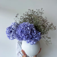 MAYA DRIED AND PRESERVED FLOWER ARRANGEMENT IN WHITE NAKANO VASE