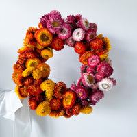 DRIED STRAWFLOWER CHRISTMAS WREATH