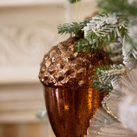 METALLIC COPPER ACORN BAUBLE
