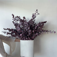 PRESERVED GUM EN MASSE IN WHITE RIPPLE VASE - MARONE