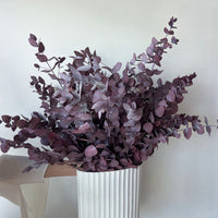 PRESERVED GUM EN MASSE IN WHITE RIPPLE VASE - MARONE