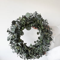 PRESERVED EUCALYPTUS GUM CHRISTMAS WREATH