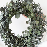 PRESERVED EUCALYPTUS GUM CHRISTMAS WREATH