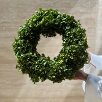 PRESERVED HYDRANGEA CHRISTMAS WREATH - LARGE OLIVE GREEN