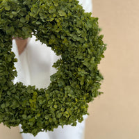 PRESERVED HYDRANGEA CHRISTMAS WREATH - LARGE OLIVE GREEN
