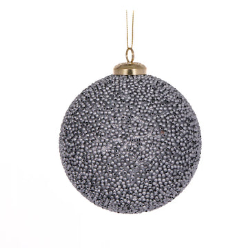 10 CM SILVER CAVIAR BAUBLE