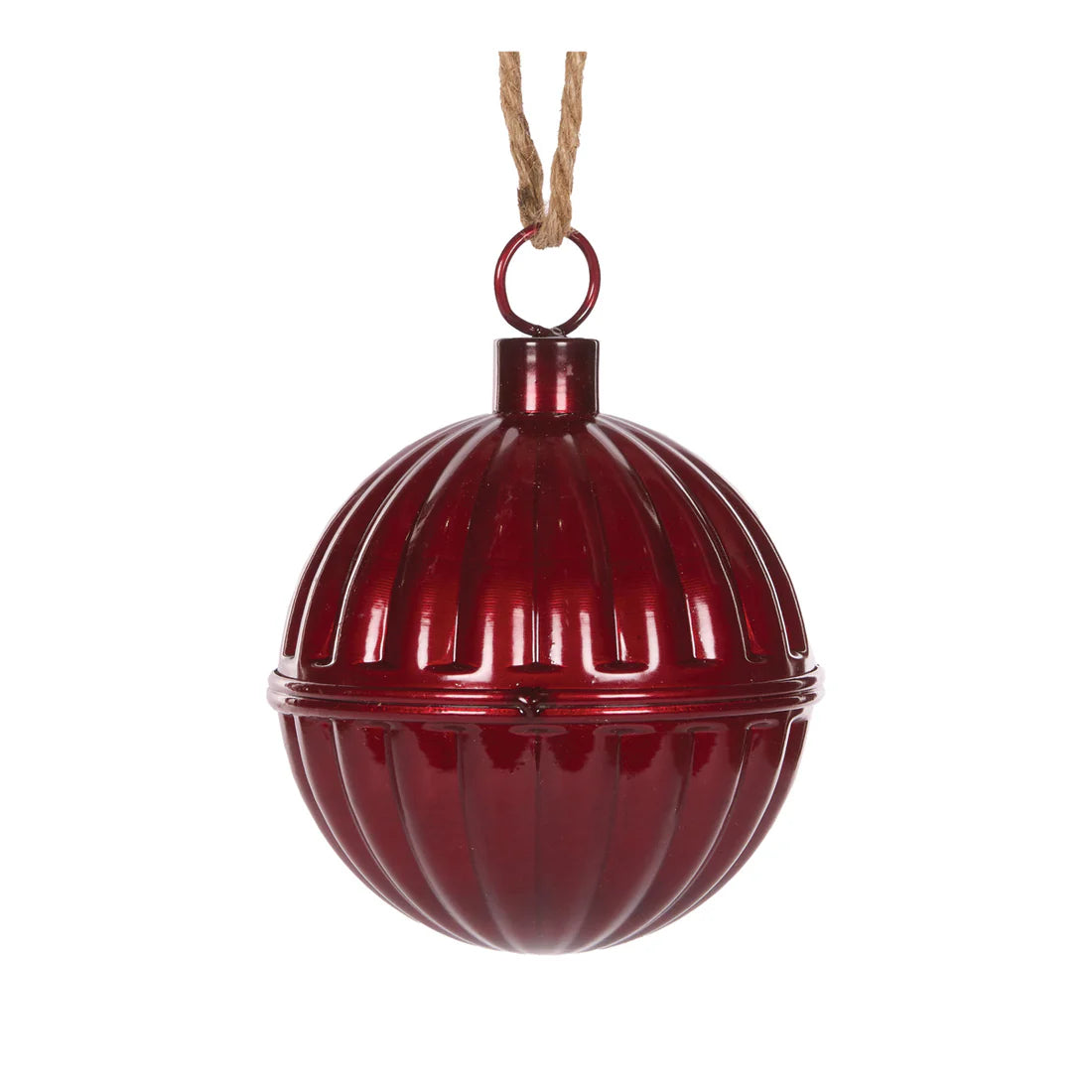 14 CM RIBBED BURGUNDY BELL