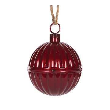 14 CM RIBBED BURGUNDY BELL