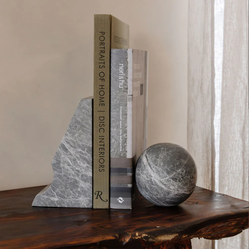 CoTHEORY | ORBIT TABLE SCULPTURE - TUNDRA GREY MARBLE
