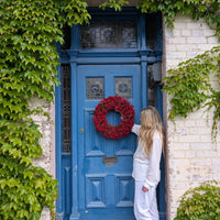 PRESERVED RICE FLOWER CHRISTMAS WREATH | DEEP RED