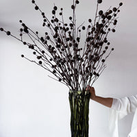 OLIVE | FAUX BERRY POD BRANCHES EN MASSE IN YAFEU VESSEL TALL GREEN