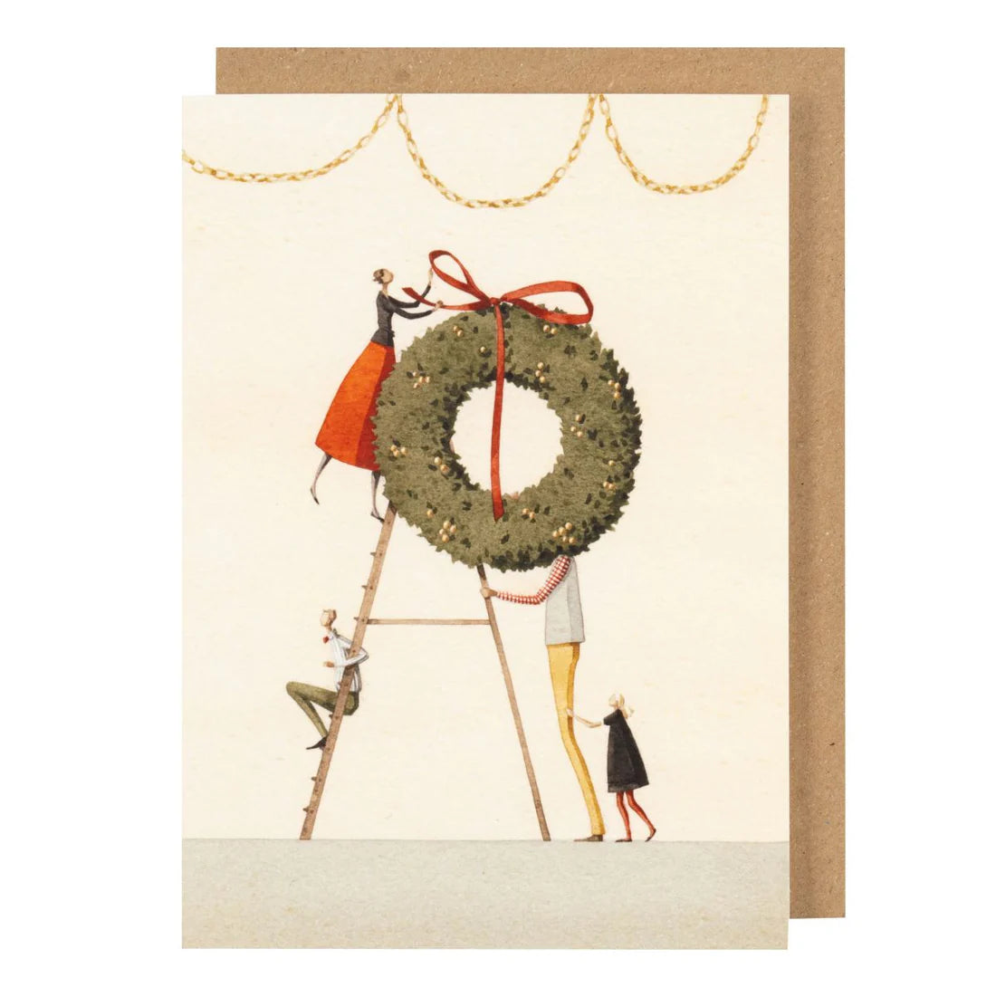 LAURA STODDART CHRISTMAS WREATH CHRISTMAS CARD