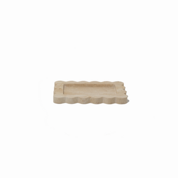 CoTHEORY | PALAZZO SCALLOPED TRAY & INCENSE HOLDER - BEIGE TRAVERTINE