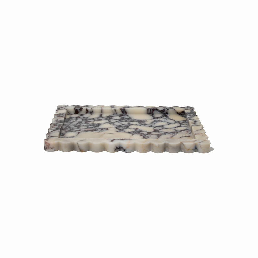 CoTHEORY | PALAZZO SCALLOPED TRAY - VIOLA CALACATTA