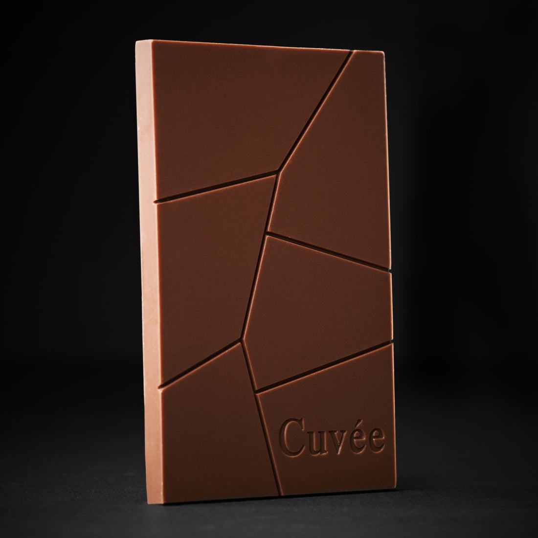 Cuvée Soleo 42% milk chocolate bar unwrapped