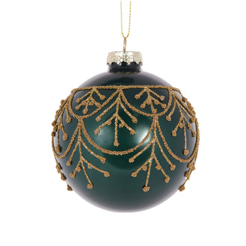 EMERALD DECO PIPED BAUBLE