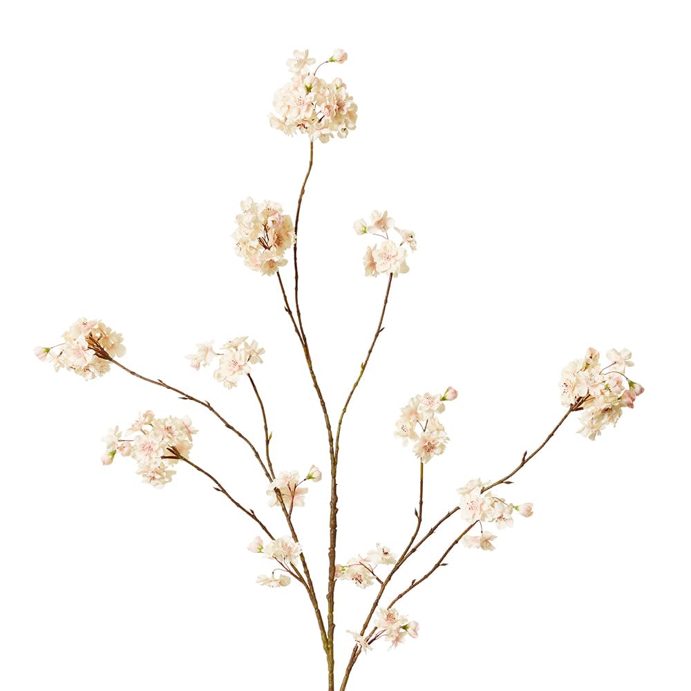 Faux crab apple blossom spray peach, detail