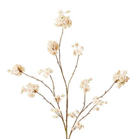 Faux crab apple blossom spray peach, detail