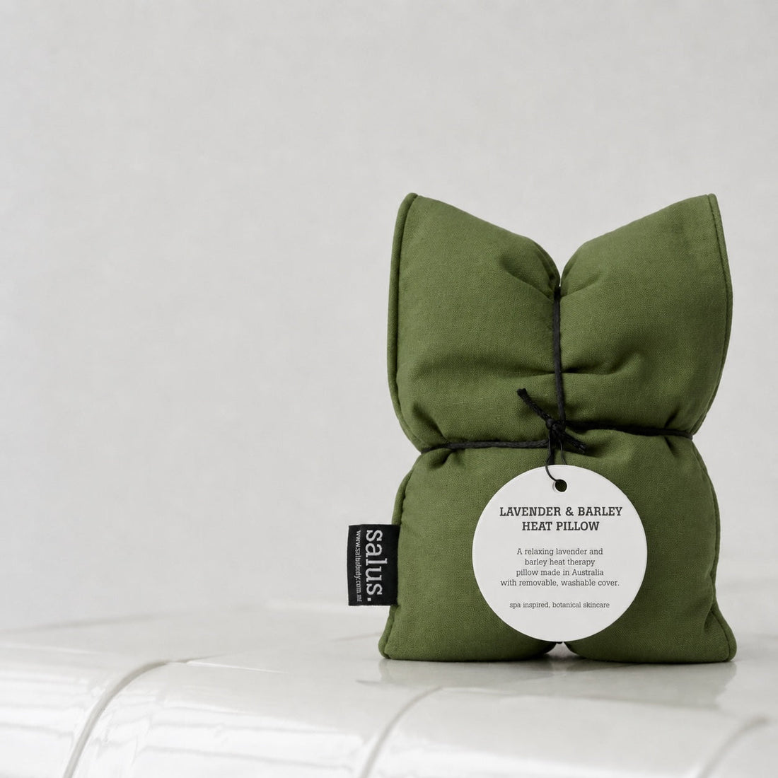 SALUS Olive Heat Pillow in situ