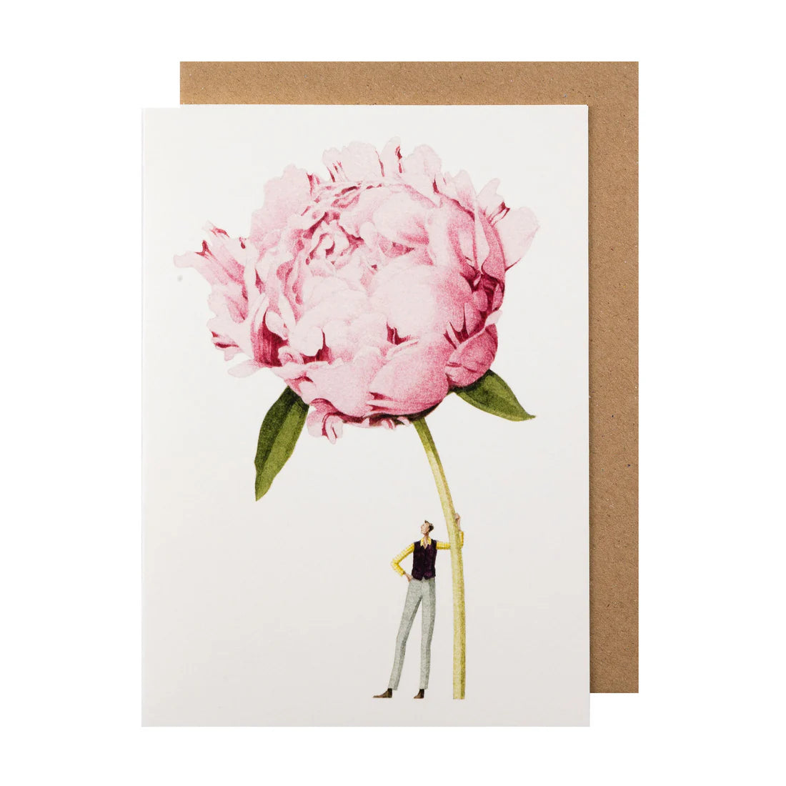 LAURA STODDART PINK PEONY GREETING CARD