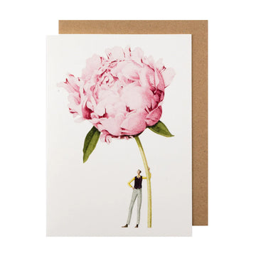 LAURA STODDART PINK PEONY GREETING CARD