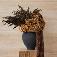 Valentina preserved flower arrangement in black Sintra vessel by The Palmier