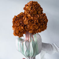 ALODIA preserved orange hydrangea arrangement in Noto vessel