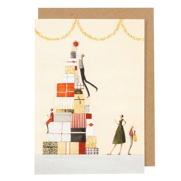 LAURA STODDART PRESENT PILE CHRISTMAS CARD